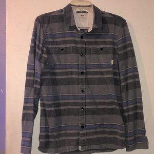 VANS Long Sleeve Striped Button-Down